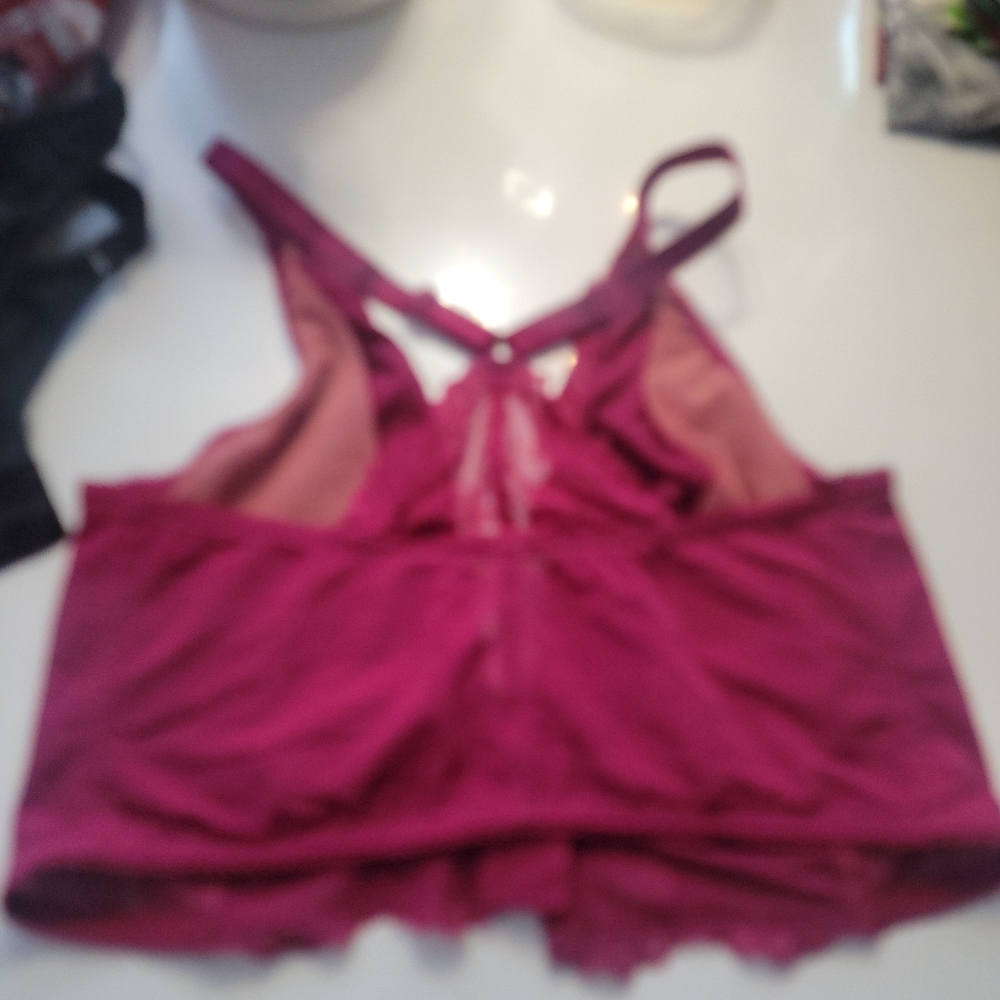 Superboost Longline Bralette in Deep Raspberry Plum Underwire - Picture 5 of 8